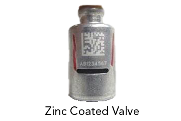 product traceable id mark on small zinc coated round valve body